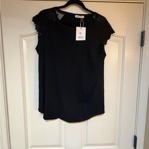 Chic Black Lace Blouse